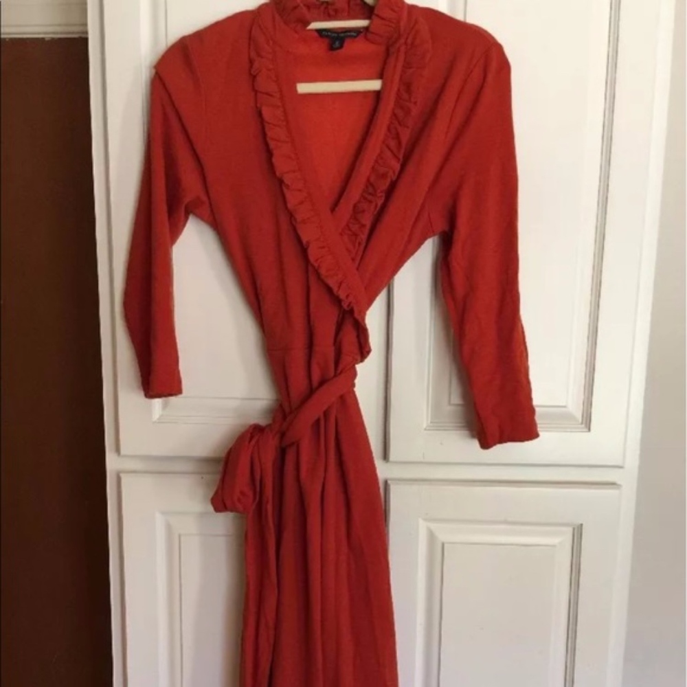 Banana Republic Wrap Dress Size M EUC Burnt Orange